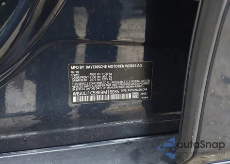 2019 BMW 430I Gran Coupe from USA, damaged, VIN WBA4J1C58KBM16085